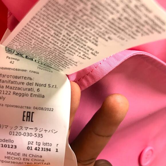 Max&Co. Trench Coat‎ Womens Pink Sz 6 Belted Jacket double breasted - Picture 11 of 12